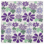 Paarse en Groene Wildbloem en Klaver Stof (Swatch)