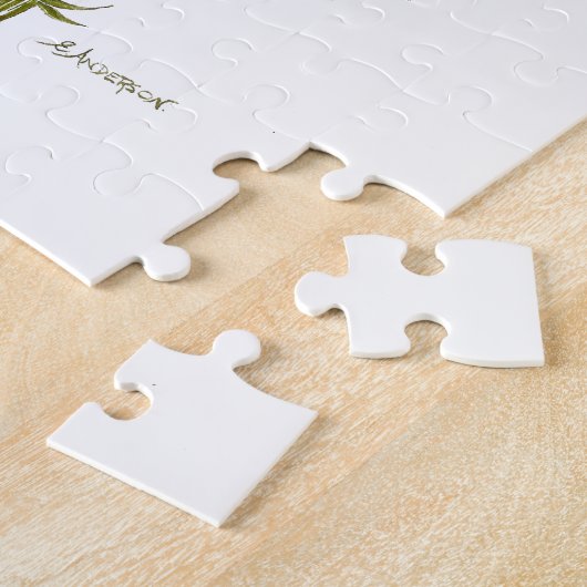 Paarse en groene zoete erwt met bloem waterverf legpuzzel (Zijkant)