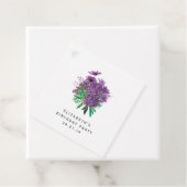 Paarse en Ivoor Bloemen Damask Bedankjes Labels (In situ)