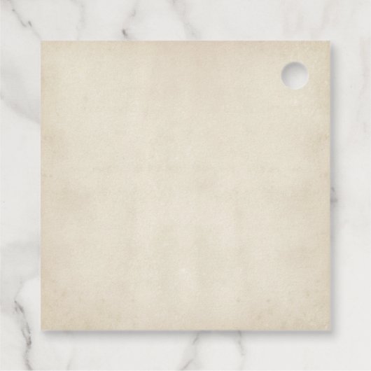 Paarse en ivoren Floral Bedankjes Labels (Achterkant)