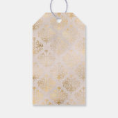 Paarse en ivoren Floral Cadeaulabel (Achterkant)