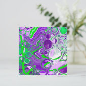 Paarse en kalkgroene marmer-fluid-kunst (Staand voorkant)