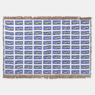 PAARSE EN KONINKLIJKE BLAUWE KUNST PATROON DEKEN