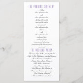 Paarse en Lavendel Floral Lantaarn Wedding Program Programma (Achterkant)