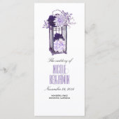 Paarse en Lavendel Floral Lantaarn Wedding Program Programma (Voorkant)