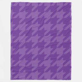 Paarse en Lavendel Houndstooth Fleece Deken