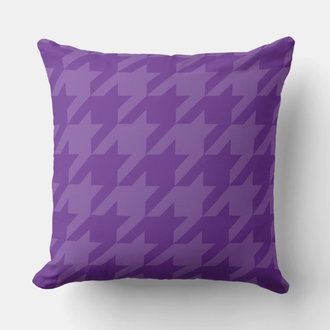Paarse en Lavendel Houndstooth Kussen (Voorkant)