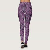 Paarse en Lavendel Mandala Patroonontwerp Leggings (Achterkant)