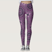 Paarse en Lavendel Mandala Patroonontwerp Leggings (Voorkant)