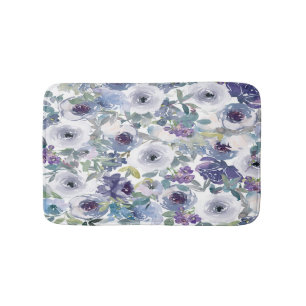 Paarse en Lavender Floral Bath Mat