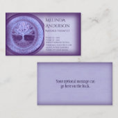 Paarse en lavender-levensboom visitekaartje (Voorkant / Achterkant)