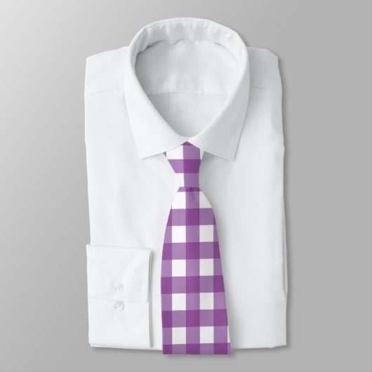 Paarse en lichte Paarse Gingham Stropdas (Gebonden)