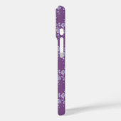 Paarse en Lila Floral Monogram Case-Mate iPhone Case (Achterkant / Links)