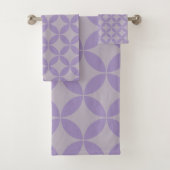 Paarse en Lila midden-eeuwse Modern Pattern Bad Handdoek (Insitu)