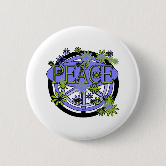 Paarse en Limoen vrede Ronde Button 5,7 Cm (Voorkant)