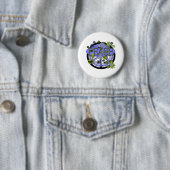 Paarse en Limoen vrede Ronde Button 5,7 Cm (In situ)
