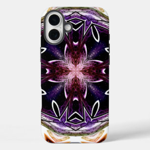 Paarse en Magenta Kosmisch Kaleidoscoop Patroon iPhone 16 Plus Hoesje
