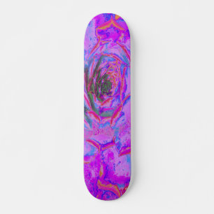 Paarse en Magenta Succulent Sedum Rozet Skateboard