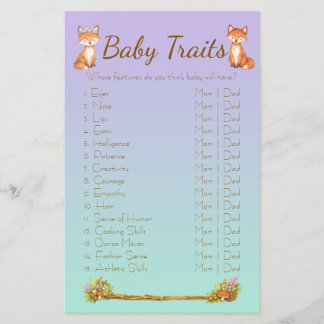 Paarse en Mint Bosdieren Baby Kenmerk