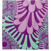 Paarse en Mint Green Loop Douchegordijn (Voorkant)