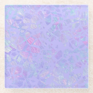 Paarse en multicolorvlokken glazen onderzetter