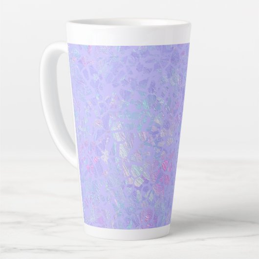 Paarse en multicolorvlokken latte mok (Linkerhoek)