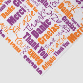 Paarse en Oranje DANK U Word Collage Tissuepapier (Detail)