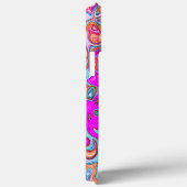 Paarse en Oranje Groovy Abstract Retro Swirl Case-Mate iPhone Case (Achterkant / Rechts)