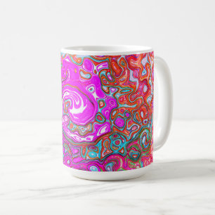 Paarse en oranje groovy abstracte retro werveling koffiemok