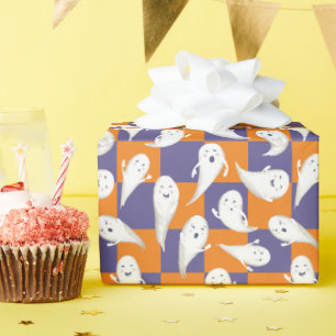 Paarse en Oranje kookplaten Halloween Cadeaupapier