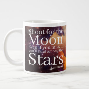 Paarse en Oranje nevel met Inspirerend quote Extra Grote Beker