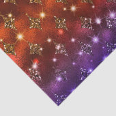 Paarse en Oranje Ombre Glitter Celestial Pattern Tissuepapier (Detail)