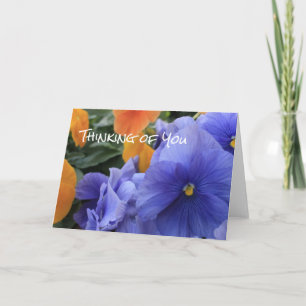 Paarse en Oranje Pansies met Green Floral Foto 481 Kaart