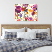 Paarse en Oranje papaver Melody Canvas Afdruk (Insitu (Slaapkamer))