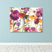 Paarse en Oranje papaver Melody Canvas Afdruk (Insitu (Houten vloer))