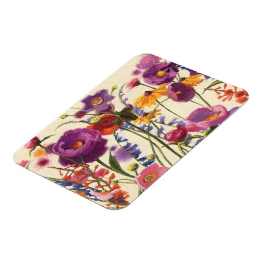 Paarse en Oranje papaver Melody Magneet (Linkerzijde)