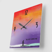 Paarse en Oranje Samenvatting Vierkante Klok (Hoek)