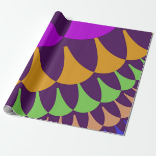 Paarse en Oranje schalen Cadeaupapier