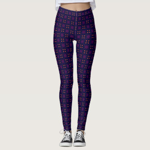 Paarse en Oranje Schoolgeest Sportteam Leggings