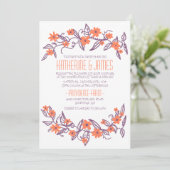 Paarse en Oranje uitnodiging tot het uitzenden van (Staand voorkant)