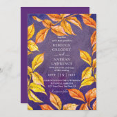 paarse en oranje uitnodigingen voor valbruiloft (Voorkant / Achterkant)