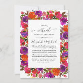 Paarse en Oranje virtuele online bruiloft Kaart (Voorkant)