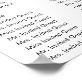 Paarse en paarsblauwe bloemen zitplaatskaart met w poster (Hoek)