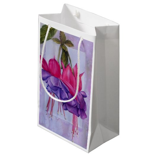 PAARSE EN PINKFUCHSIESTROOM KLEIN CADEAUZAKJE (Voorkant Gekanteld)