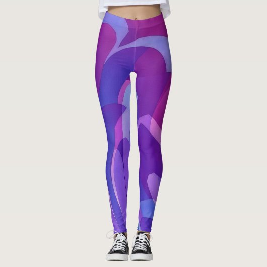 Paarse en Plum Artsy Leggings (Voorkant)