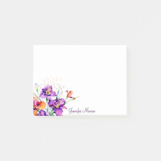 Paarse en rode gepersonaliseerde Iris Post-it® Notes (Voorkant)