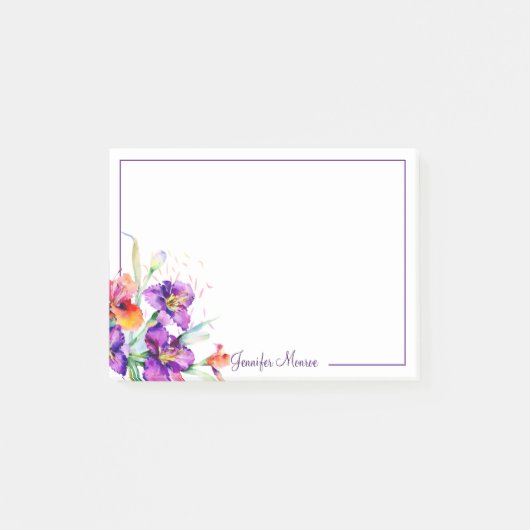 Paarse en rode gepersonaliseerde Iris Post-it® Notes (Voorkant)