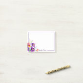 Paarse en rode gepersonaliseerde Iris Post-it® Notes (Op bureau)