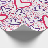 Paarse en rode harten cadeaupapier (Hoek)