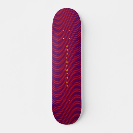 Paarse en rode psychedelische vuurstapes, ruittrip skateboard (Voorkant)